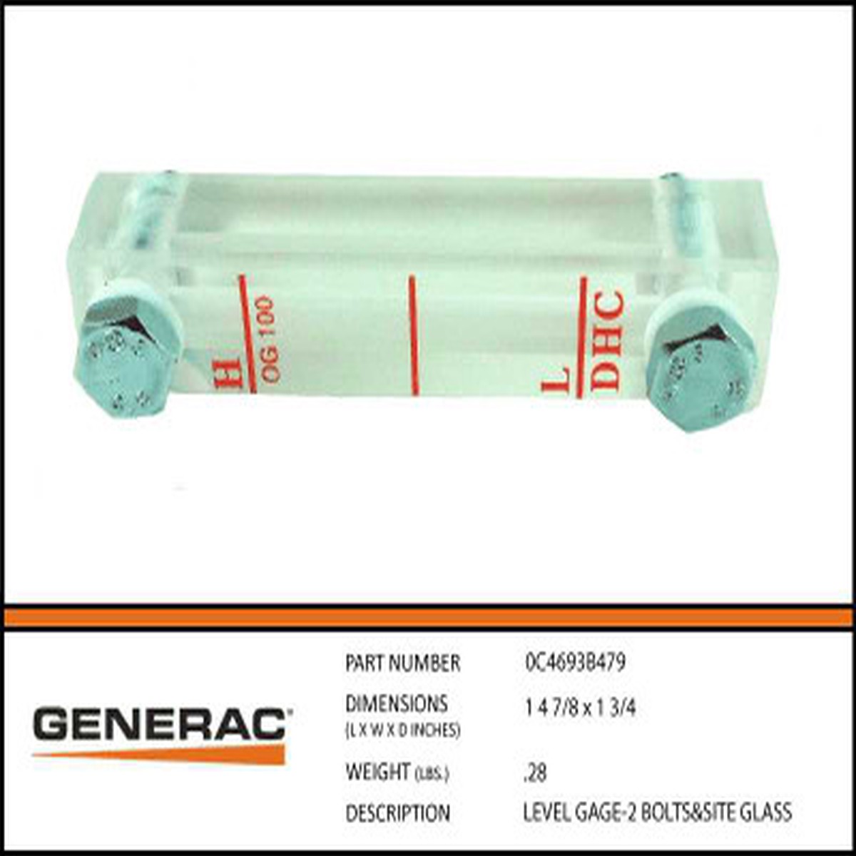 Level Gage 2 Bolts&Site Glass