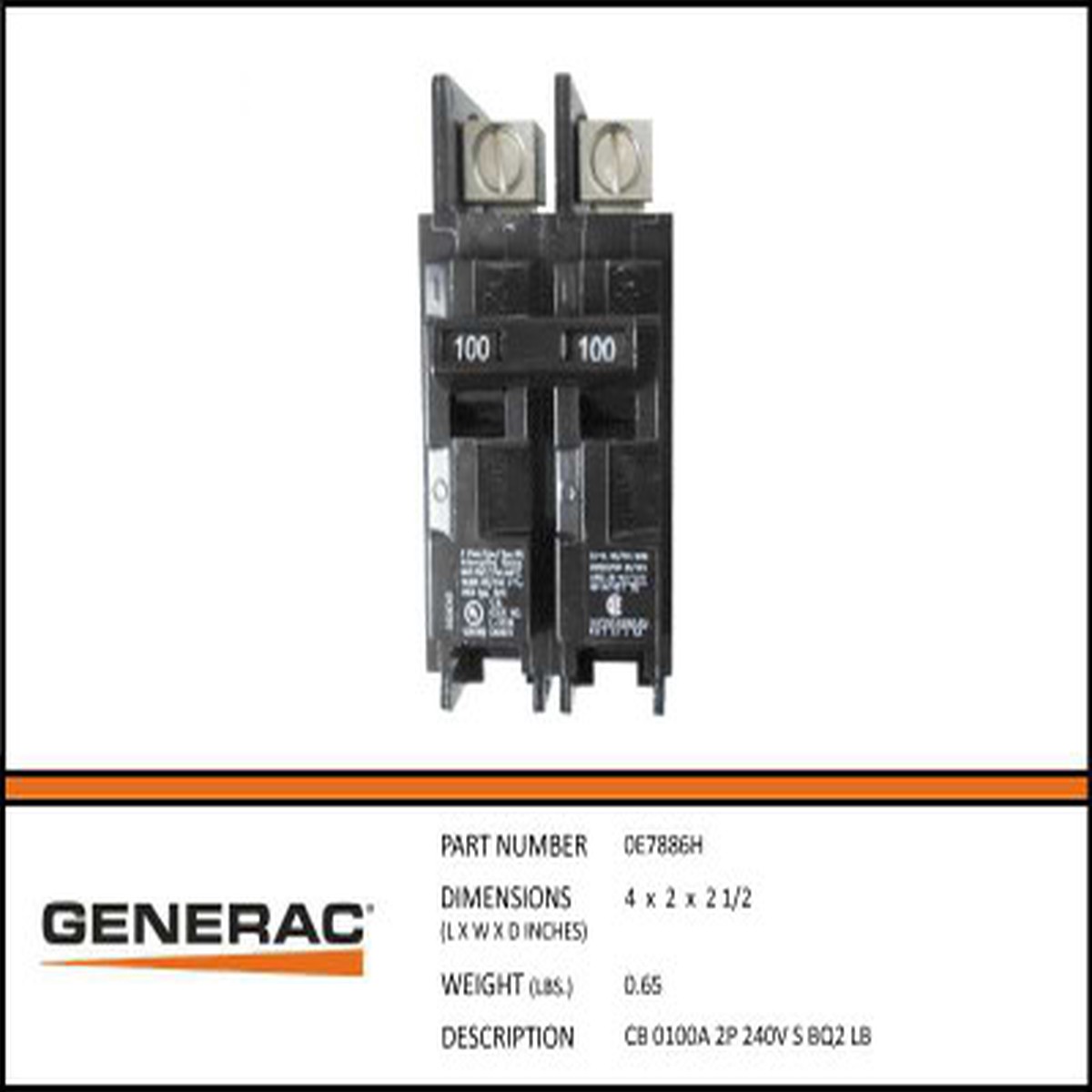 Generac 0E7886H Circuit Breaker