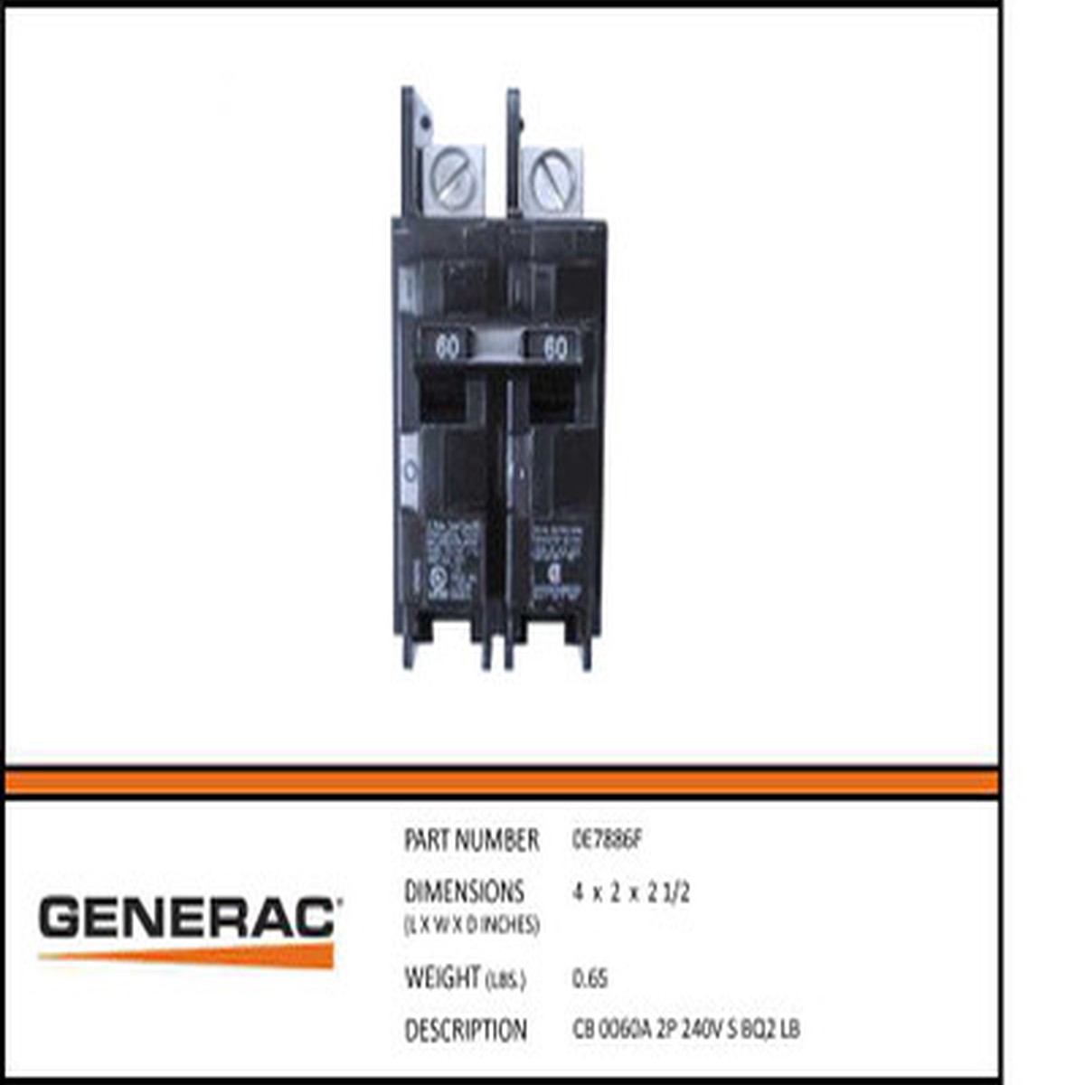 Generac 0E7886F Circuit Breaker