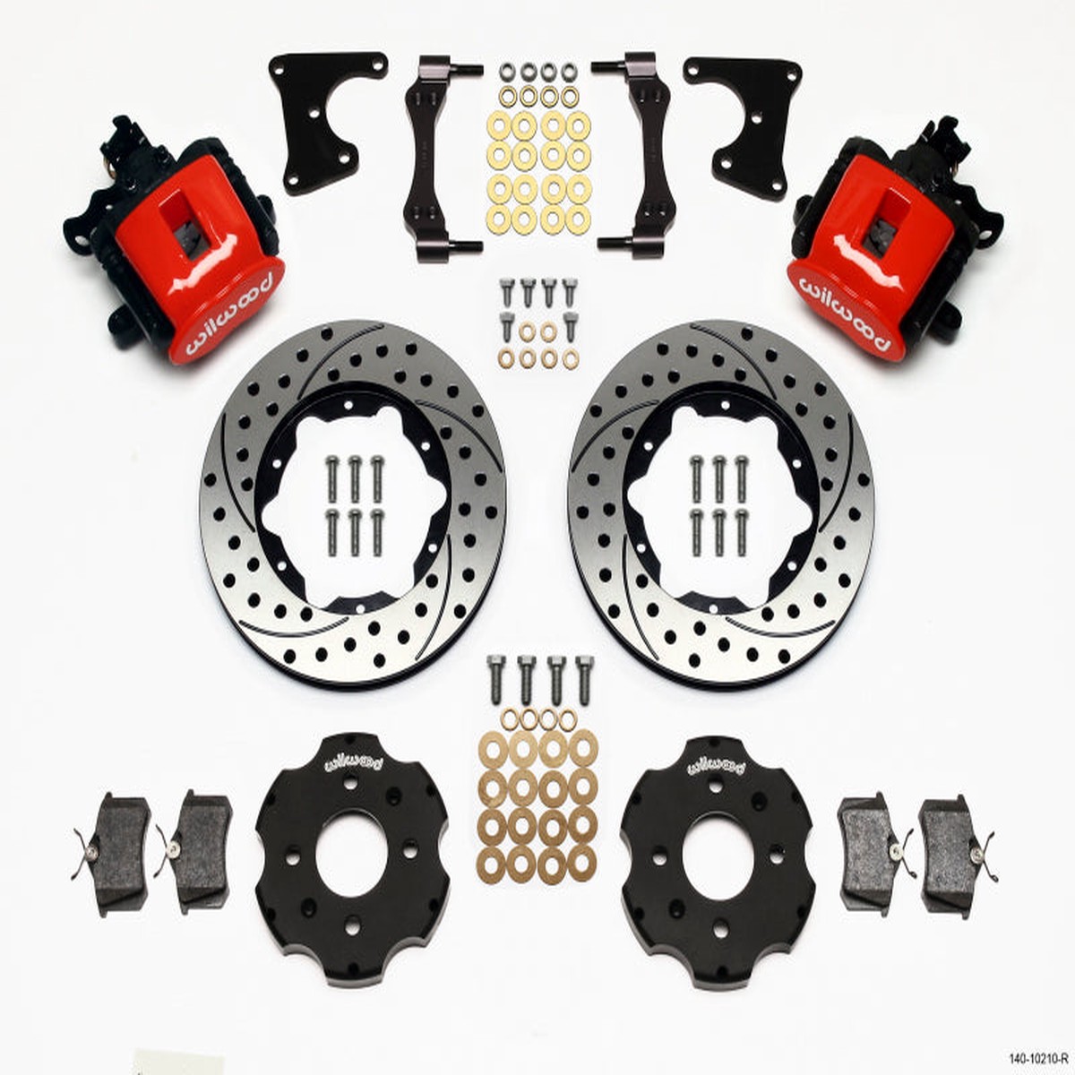 New Arrival Wilwood Combination Parking Brake Rear Kit 11.00in Drilled Red Civic / Integra Drum 2.71 Hub Offset