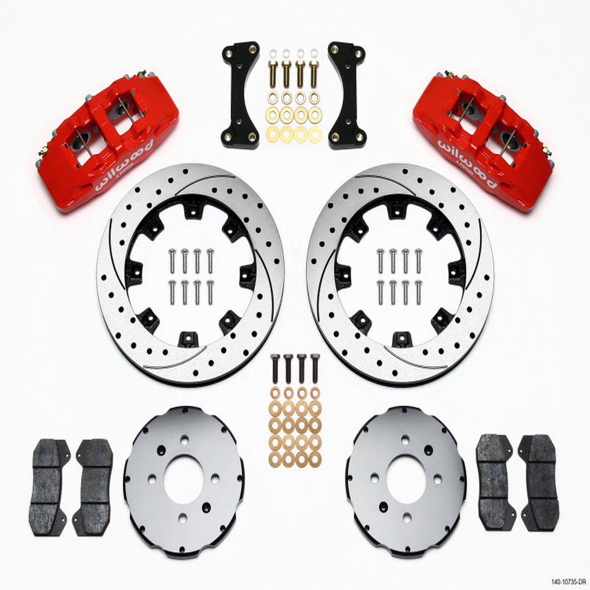 New Arrival Wilwood Dynapro 6 Front Hat Kit 12.19in Drilled Red 94-01 Honda/Acura w/262mm Disc