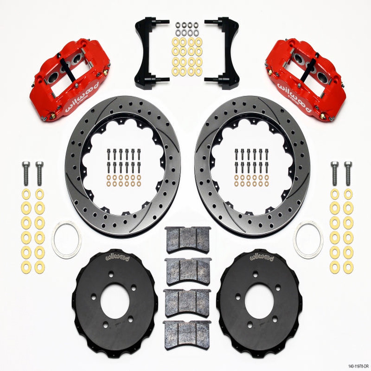 New Arrival Wilwood Narrow Superlite 6R Front Hat Kit 12.88in Drill Red 2006-Up Civic / CRZ