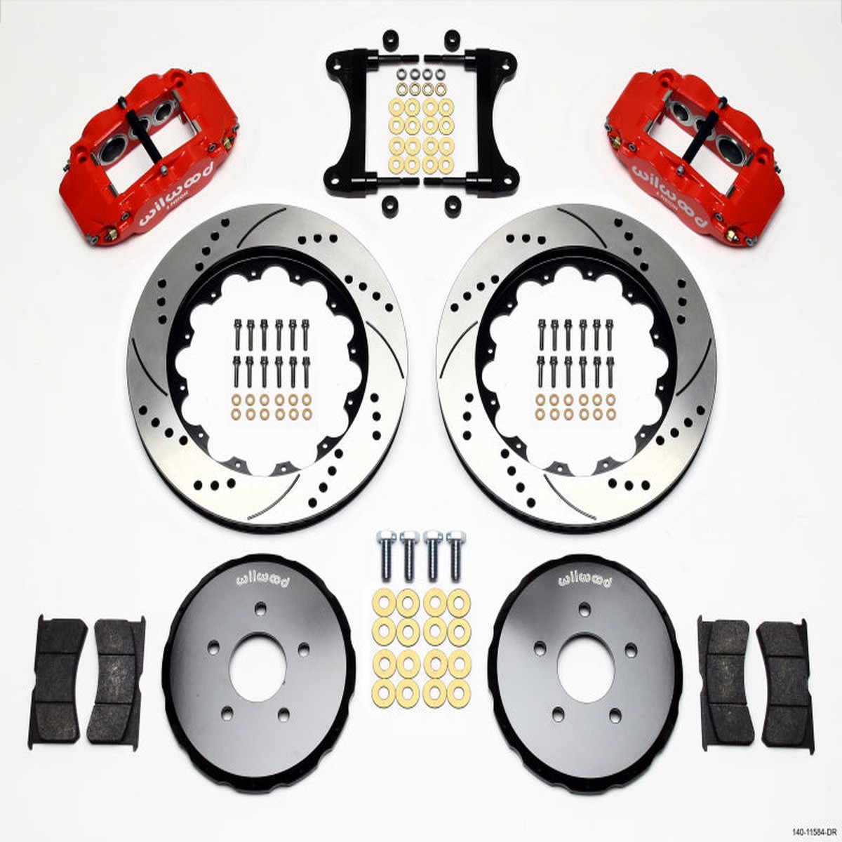 New Arrival Wilwood Narrow Superlite 6R Front Hat Kit 14.00in Drill Red Nissan 370Z/Fiti G37