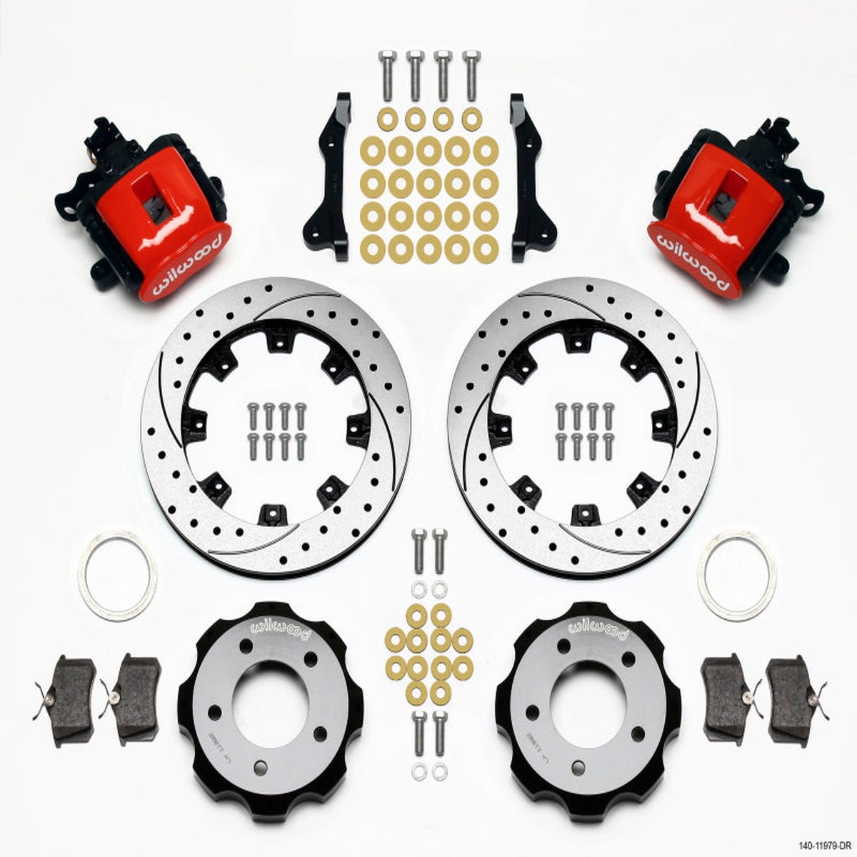 Hot Sale Wilwood Combination Parking Brake Rear Kit 12.19in Drilled Red 2006-Up Civic / CRZ